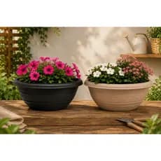 Kit 2 Vaso Greco Jardim Parede Meia Lua Plantas 5 Litros Plástico Decoração Casa Apartamento Plantas