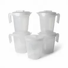 Kit 5 Jarras Agua 1,8 Litros Tampa Transparente Suco Bonita  Escola Reforçada Plástico Alça