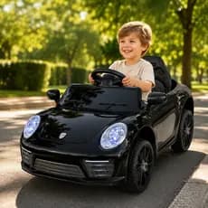Carro Elétrico Infantil Compact Zippy Toys Vermelho 6V com Controle Remoto, Faróis, Buzina e Músicas