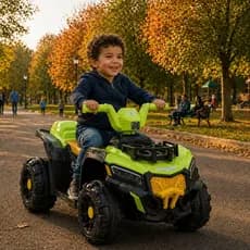 Quadriciclo Infantil Eletrico 6V Adventure Verde Com Farol De Led e Musica