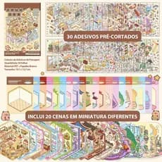 Kit 20 Cenas 3D Adesivos Paisagem Mini Mundo Criativo Crianças Colagem Decoração Papel Plástico Escolar