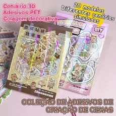 50 Peças [Série Mundial 3D] De Animais Fofos Adesivos Para Estimação Livro Cenário 3D com Cenários Sticker DIY Capivara