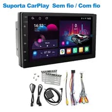 Central Multimídia 7"MP10 2DIN Ajustável CarPlay/Android Auto Bluetooth 5.0  bluetooth de toque carplay Unive