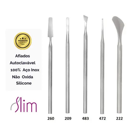 Kit Podologia Profissional Slim 5 Instrumentos Podólogo