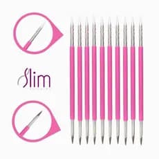 Kit 10 Palito Duplo 105 Cutícula Manicure Pedicure Cutelaria Unha Silicone Esterilizável Inox Slim