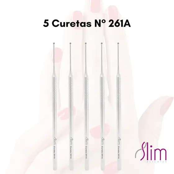 Kit 5 Curetas N° 261A - Versatilidade e Precisão para Cuidados Profissionais - Slim