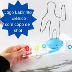 Jogo Boneco Elétrico com Copos de Shot bebidas adulto chá bar despedidas de solteiro resenha entre amigos noite de jogos habilidades de equilíbrio e concentração
