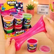 Caixa 12 Potes de Slime Geleca gelelé massinha SMR menino menina lembrancinha prenda doação crianças