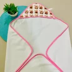 Kit Toalha De Banho Bebê Sortida Tecido Branco Macio E Absorvente Premium