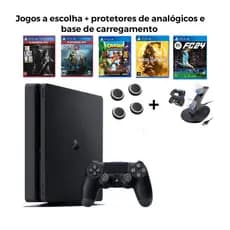 PS4 Slim 500GB/1TB + controles + jogos CD e nota fiscal