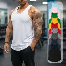 Regata Longline Masculina Oversized - 100% Poliéster para Academia e Treino