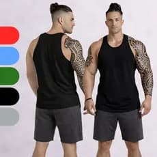Kit 2 Regatas Longline Masculina Plus Size Oversized - Diversas Cores em Poliéster para Treino