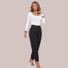 Calça Feminina Alfaiataria Cenoura Oxford Social Trabalho Premium Não Amassa Do P ao GG Varias Cores