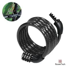 Cadeado Bicicleta Com Senha Numérica Preto de Aço Reforçado Cadeado para Bike Moto Portão