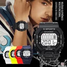 Relógio Masculino 2 Pilhas Bateria Digital Resistente à Água Original Smartwatch Led Esportivas Cronómetro