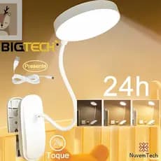Luminária De Mesa LED Sem Fio Touch USB Lâmpada Recarregável Moderna Multifuncional Leitura Abajur Quarto