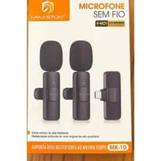 Microfone Sem Fio De Lapela , Com 2 Microfones Simultâneos MK-10 Entrada Tipo C!