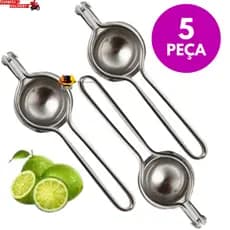 KIT 5 Espremedor de Limão Aço Inox para Fazer Caipirinhas Sucos Limonadas e Drinks Restaurante