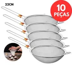 KIT ESPECIAL  02 PENEIRA DE 22 CM AÇO INOX