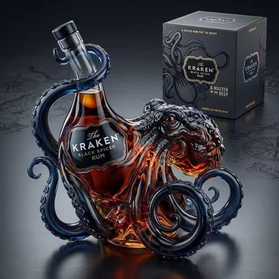[350ML] Garrafa De Uísque Com Cabeça De Polvo , Decantador De Espíritos Monstro Do Mar , Bar Doméstico , Display De Lico