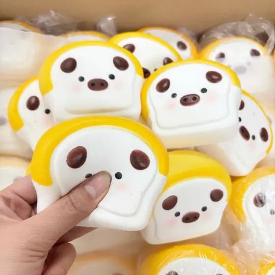 1 Pçs Bonito Torrada Gato Pelúcia Lento Subindo Brinquedo Mole Alívio Do Estresse Simulação Macia Comida Figura Estriden