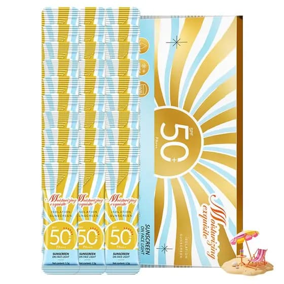 30 Pacotes De Mini Protetor Solar Fps50 + PA +-Facial Com Isolamento Hidratante , À Prova D'água , Leve , Não Gorduroso