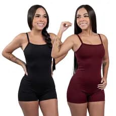 Kit 2 Macaquinhos Alça fina Slim Fitness Academia Feminino em tecido suplex premium