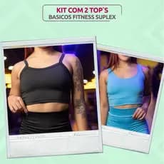 KIT COM 2 TOPs ACADEMIA FEMININO EM SUPLEX