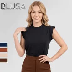 Blusa Feminina Muscle Tee Regata Ombro Estruturado Básica Elegante Tecido Premium 100% Algodão
