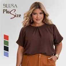 Blusa Plus Size Elegante com Caimento Fluido e Conforto Premium Tecido de Qualidade