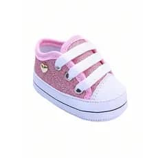 Tênis Starzinho de Bebe Gliter com detalhe coração Menina Rosa Bebe
