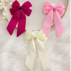 Kit 3 Laços Infantil Boutique Luxo Presilha Jacaré Fita Gorgurão Bico de Pato Menina