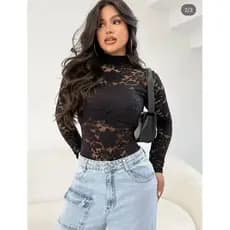 Body femenino De Renda floral Tendência  Sensual
