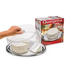 Porta Queijo Queijeira Inox com Tampa Acrílica Dinox: Elegância e Funcionalidade para Seu Queijo