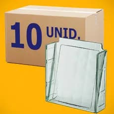 Kit 10 Tijolo Vidro Vazado Transparente Ventilacao Veneziana