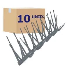 Kit 10 Espiculas cor Cinza Anti-Pombos Espanta Aves 3,4 Metros