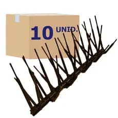 Kit 10 Espiculas cor Marrom Anti-Pombos Espanta Aves 3,4 Metros