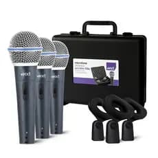 Kit Com 3 Microfones Dinâmico Profissional MXT PRO BTM-58A