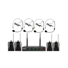 Microfone KSR Sem Fio Headset Quadruplo 200 Canal PRO BR6080