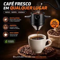 Mini Filtro de Café Inox Reutilizável Dobrável Portátil Coador Café Sem Papel Ecológico