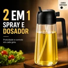 Borrifador Spray Azeite 2 em 1 Dosador Óleo Vinagre Cozinha 470ml BM-F1230