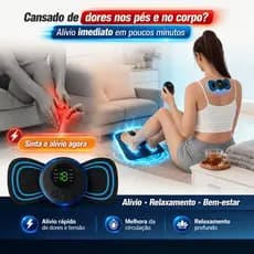 Massageador Elétrico Pés EMS Kit Tapete Massageador Portátil Alívio Dor Muscular