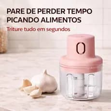 Mini Triturador Elétrico 250ml USB Recarregável Processador Alho Portátil