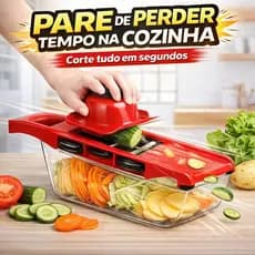 Cortador de Legumes Multifuncional 6 em 1 Mandoline Inox Fatiador Verduras Cozinha