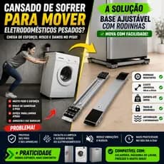 Base Suporte Geladeira com Rodinha Ajustável Máquina Lavar 200kg Antivibração