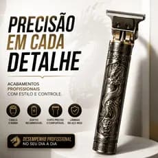 Máquina de Cortar Cabelo Dragão Sem Fio Recarregável Aparador Barba Bivolt 4 Pentes