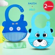 2 Unidades Babador Silicone Para Bebê Buba Bandana Impermeável Com Bolso Pega Migalhas Conjunto Com Bibs Infantil