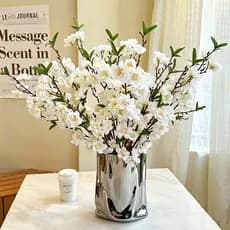 10 Buquês De Flores De Cerejeira Artificial Decoração De Casa Sala Quarto E Casamento