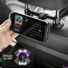 Suporte Para Celular Retrátil E Dobrável Para Telemóveis E Tablets Automóvel Encosto De Cabeça De Asse 360° Giratóri