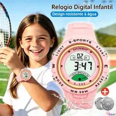 Relógio Infantil Digital A Prova De Água Crianças LED Luminoso Feminino De Moda Esportivo Redondo